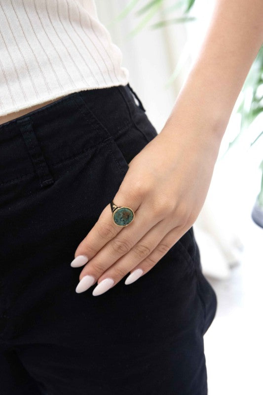 Ambition Stone Ring | Pine