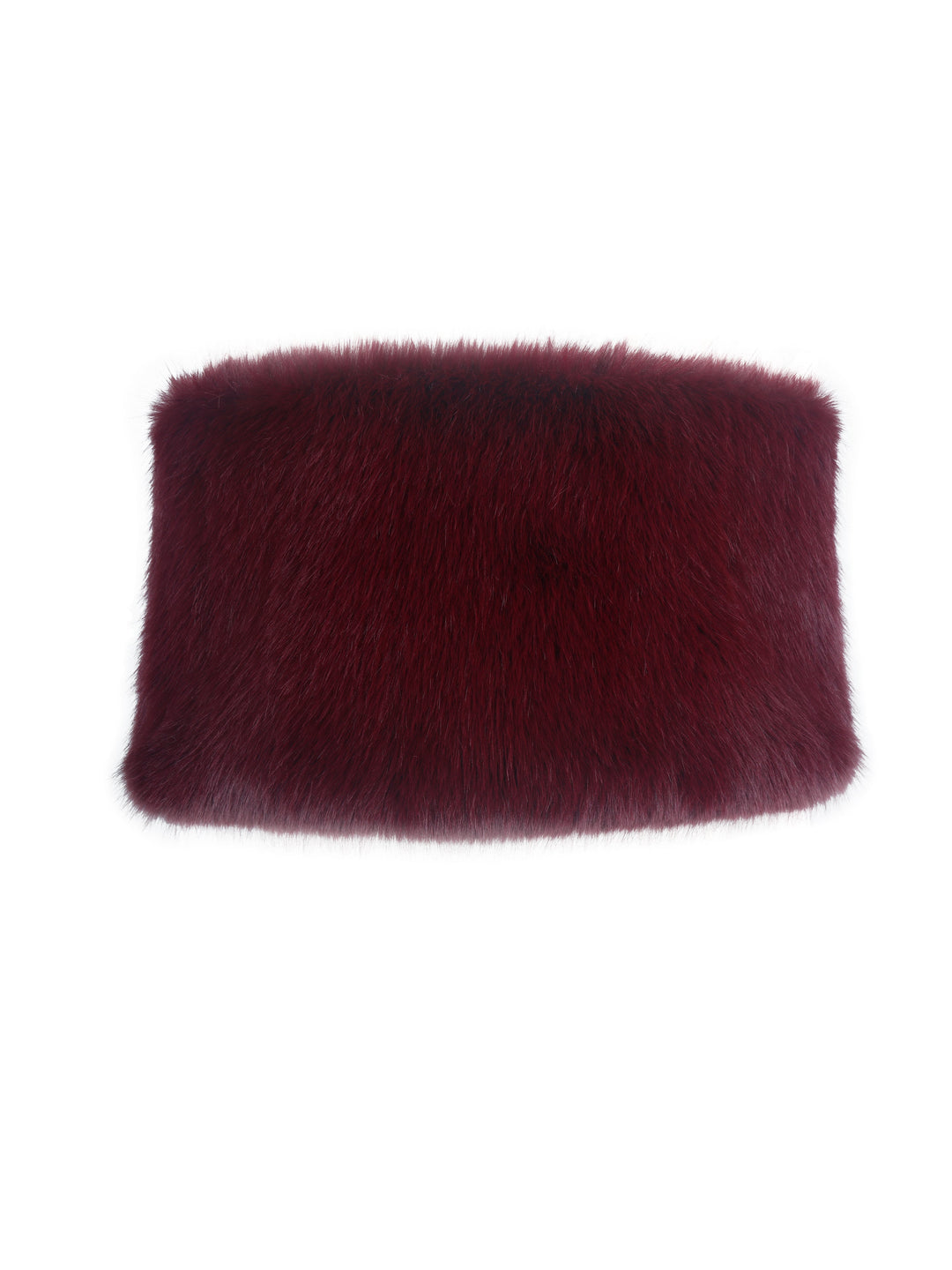 Darla Burgundy Faux Fur Off-Shoulder Cropped Top