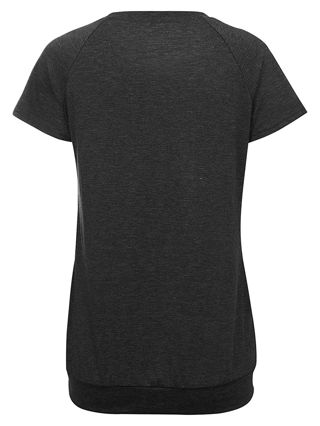 Women'S Tops Short Sleeve Blouse Summer Casual T Shirts Loose Fit Tunic Top with Side Button Black Tees