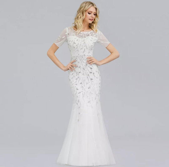 Elegant Ever-pretty tulle evening wedding party dress