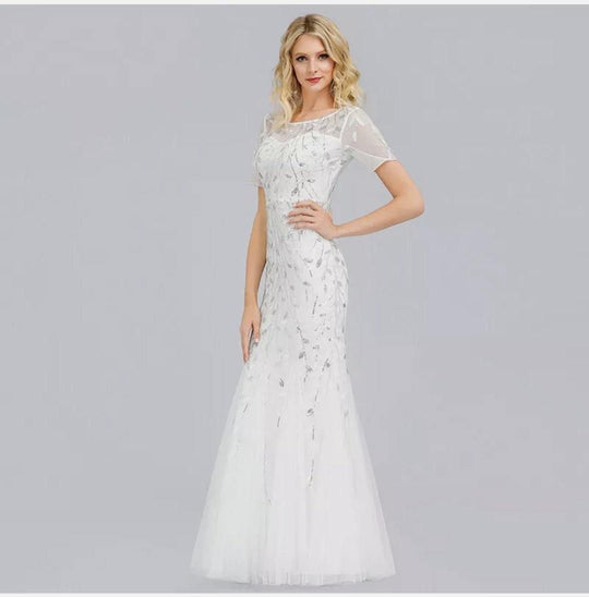Elegant Ever-pretty tulle evening wedding party dress