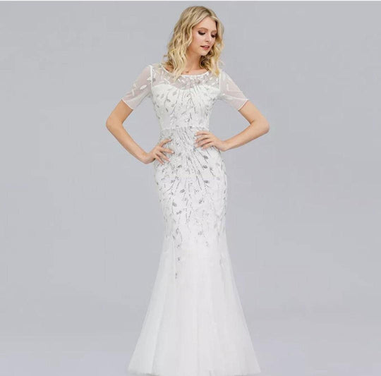 Elegant Ever-pretty tulle evening wedding party dress