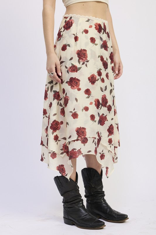 LORAL BILLOWY MIDI SKIRT
