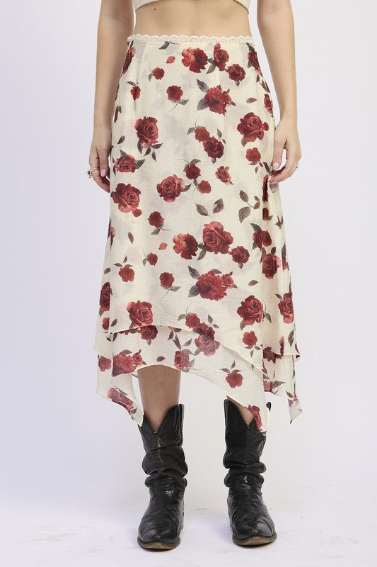 LORAL BILLOWY MIDI SKIRT
