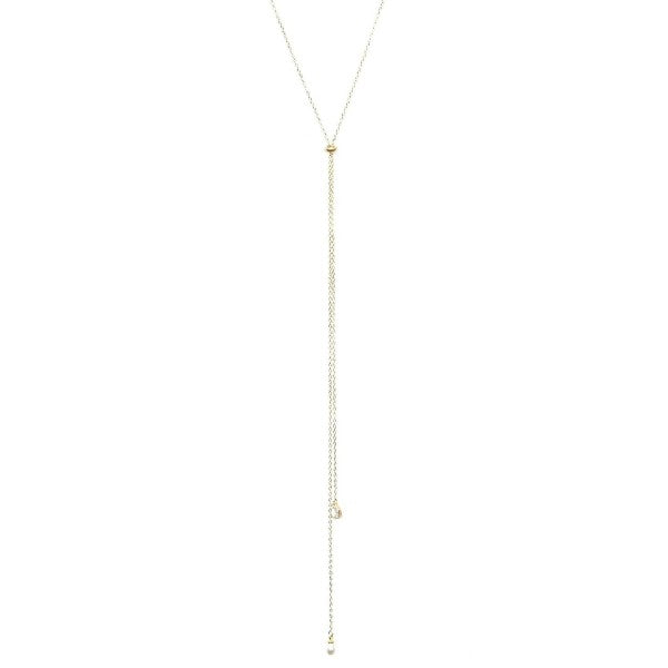 Long Tassel Pearl Drop Chain Necklace