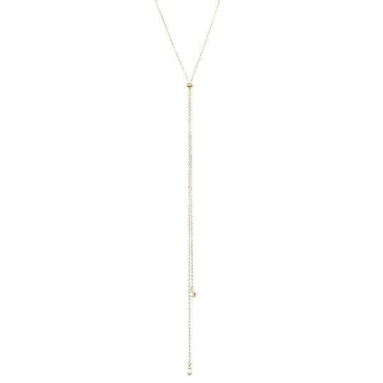 Long Tassel Pearl Drop Chain Necklace