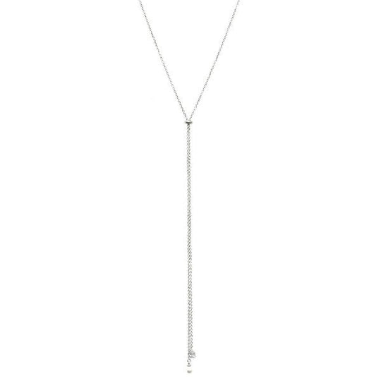 Long Tassel Pearl Drop Chain Necklace