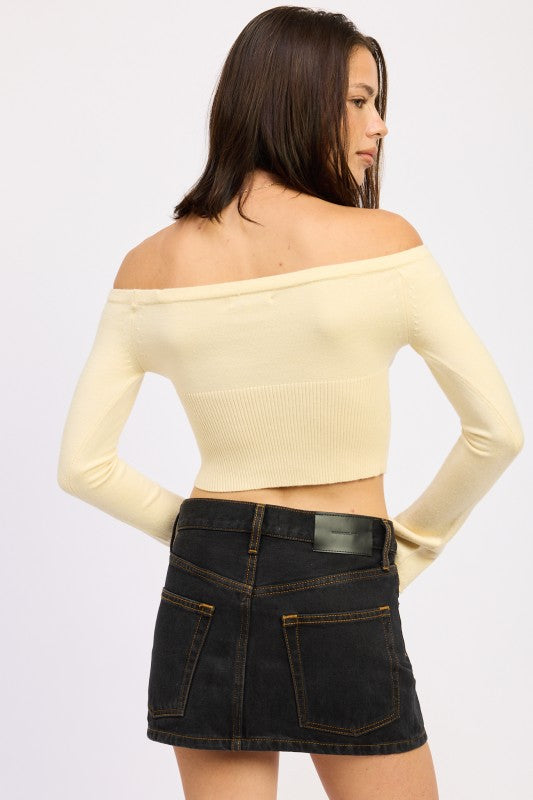 OFF SHOULDER CROPPED TOP