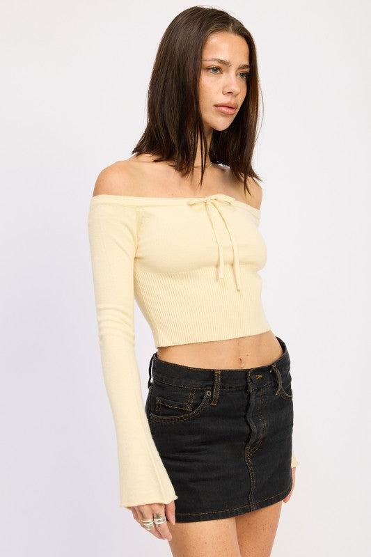 OFF SHOULDER CROPPED TOP