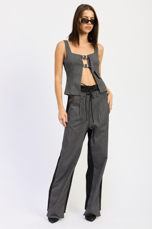 LOOSE FIT MIX MEDIA PANTS