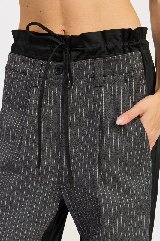 LOOSE FIT MIX MEDIA PANTS