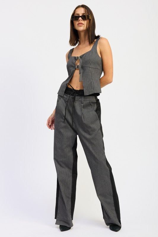 LOOSE FIT MIX MEDIA PANTS