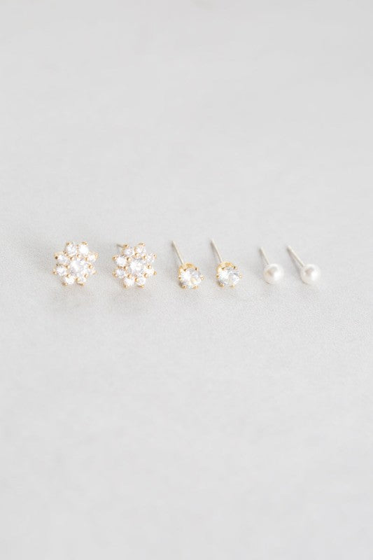 Lorali Pearl Stone Earring Set