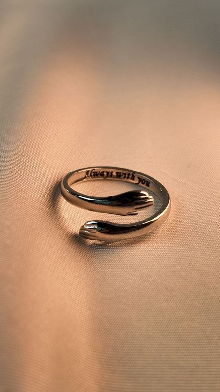 \"Always With You\" Hugging Arms Adjustable Ring