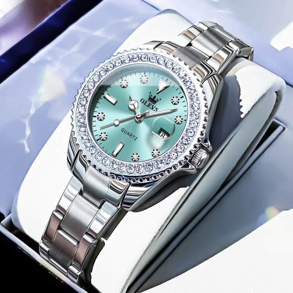 Women's Crystal Bezel 34mm Stainless Watch