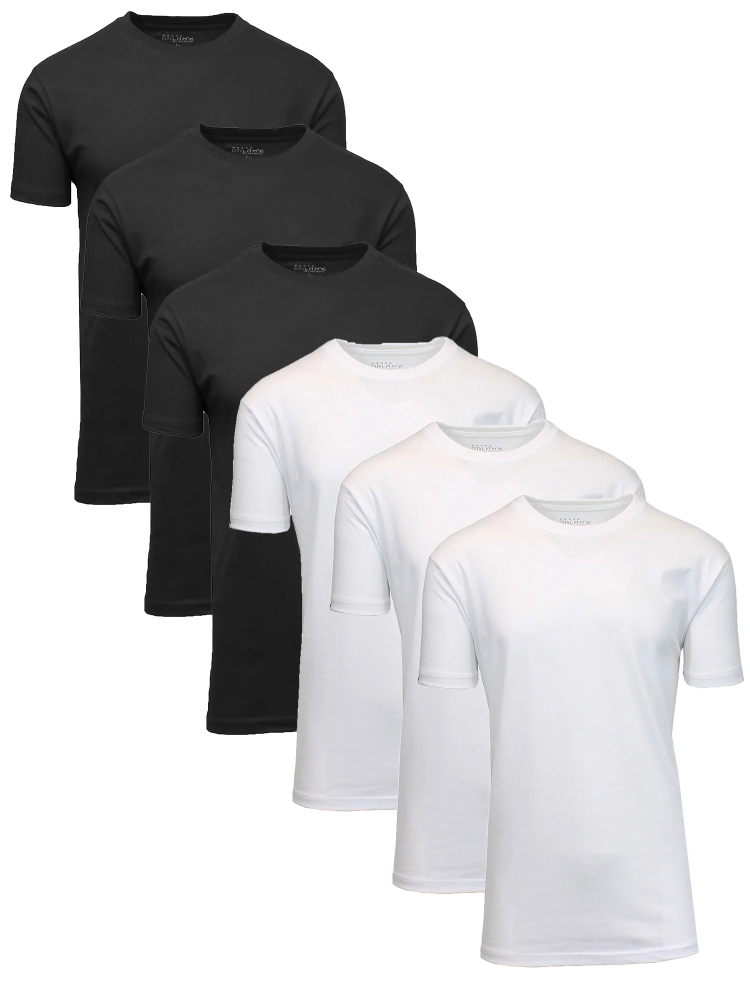 Men'S Short Sleeve Crew Neck Cotton Blend Classic Tee (S-3XL) 6 Pack