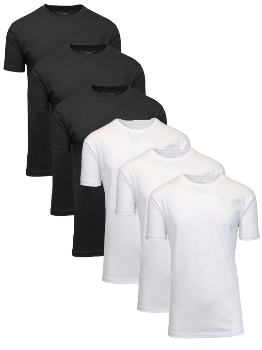 Men'S Short Sleeve Crew Neck Cotton Blend Classic Tee (S-3XL) 6 Pack