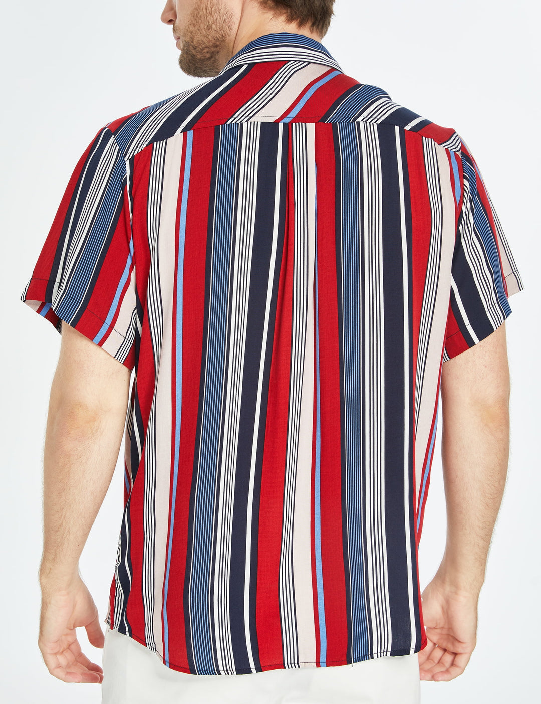 Hawaiian Shirt for Men Striped Shirt Casual Short Sleeve Button down Shirts