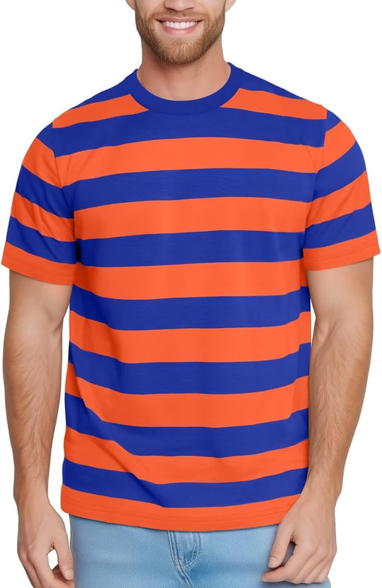 Mens Striped Shirt Short Sleeve T-Shirts