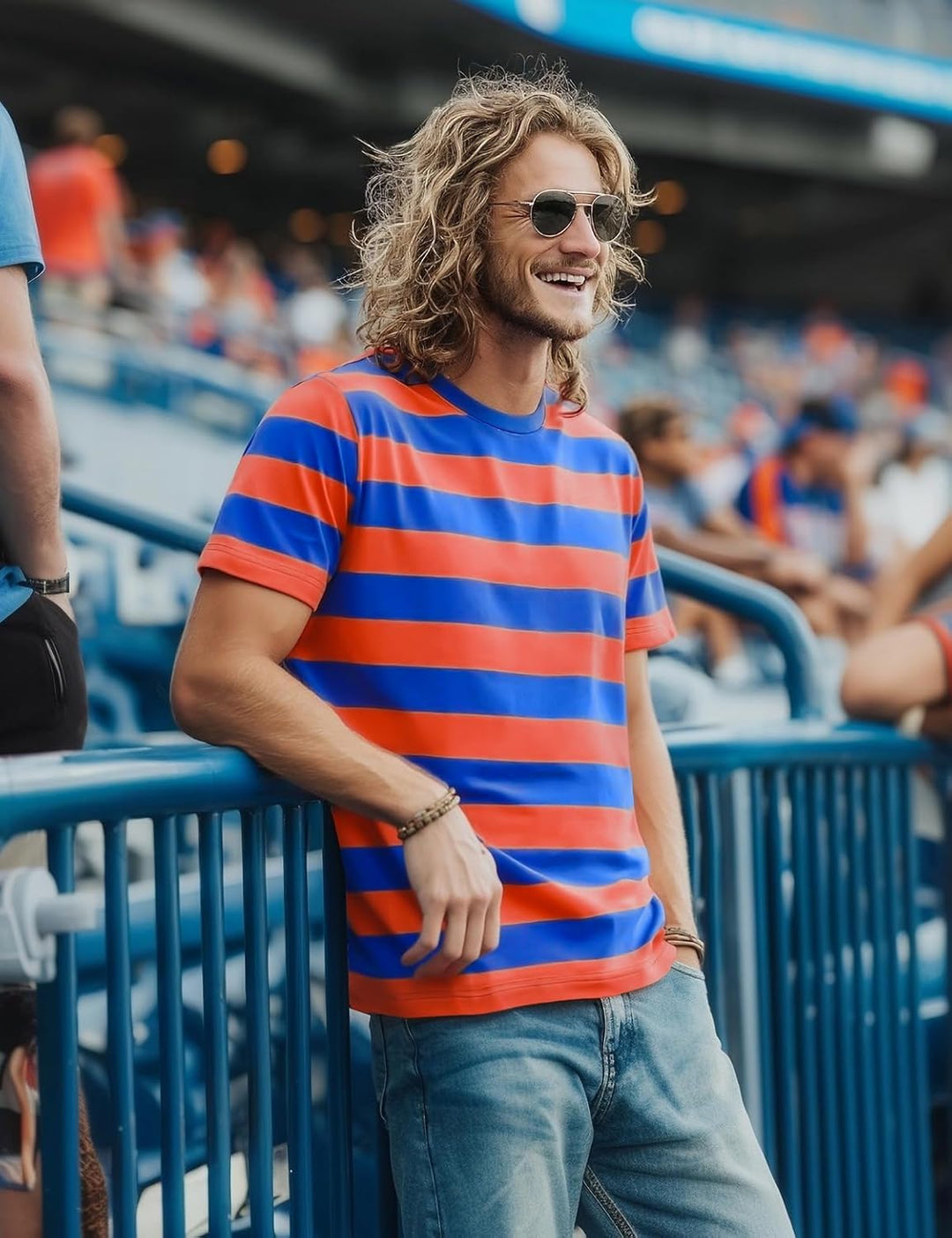 Mens Striped Shirt Short Sleeve T-Shirts