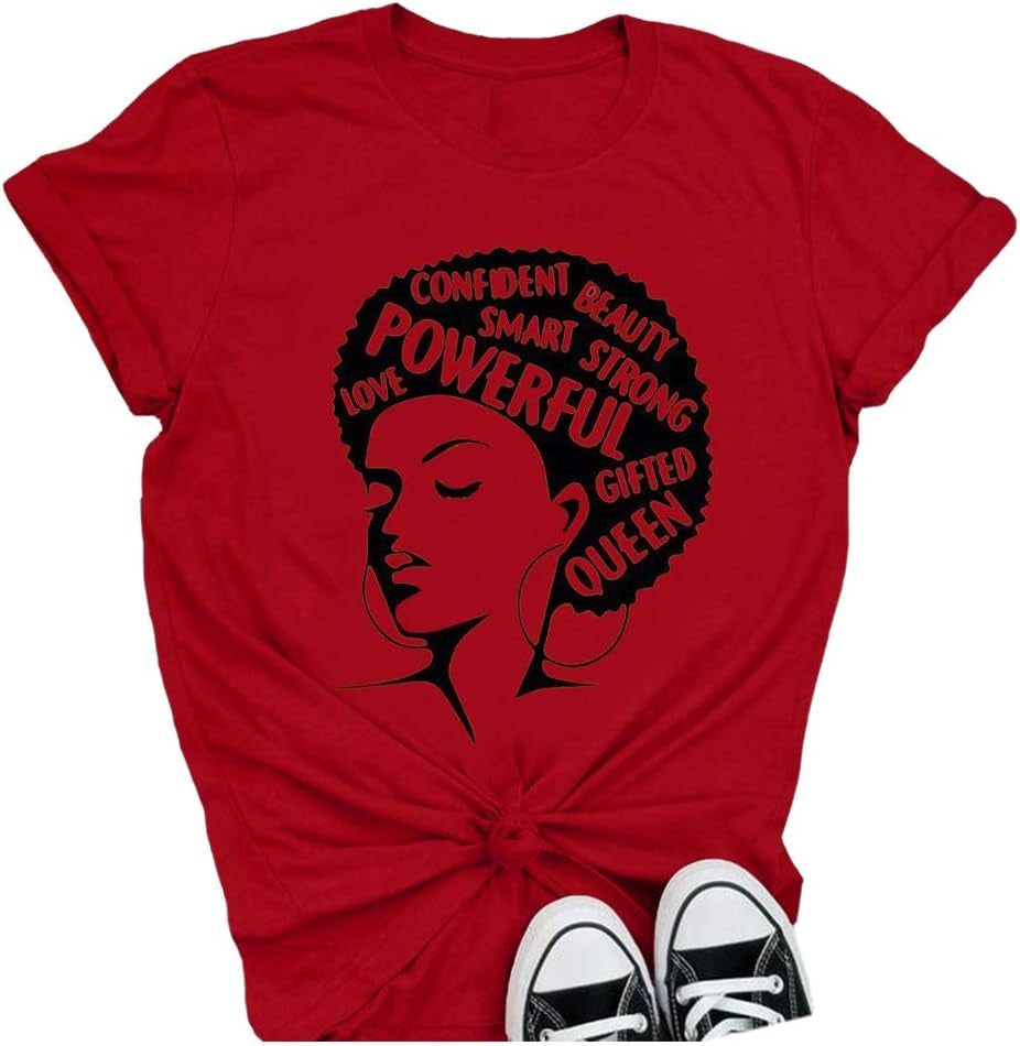 Women'S Tops Cute Graphic Print Summer Causal Cotton round Neck Short Sleeve Blouses T Shirt(02-Red,Large)