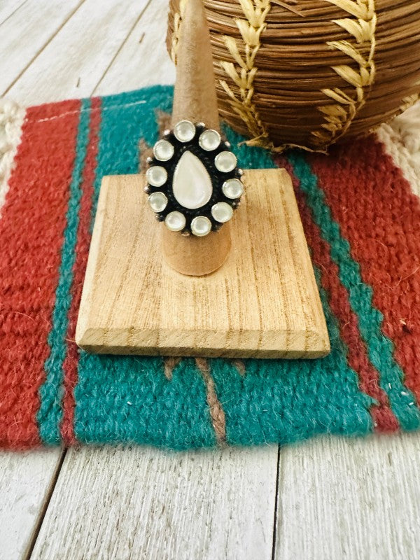 Navajo Sterling Silver & Mother of Pearl Ring