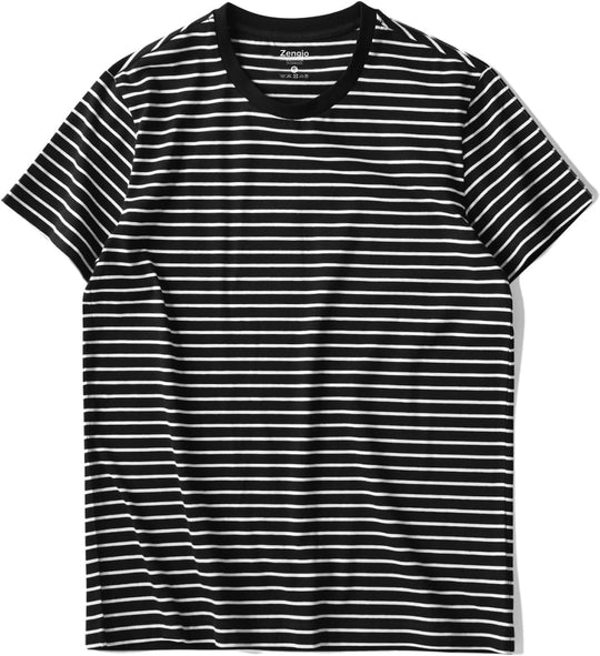 Mens Striped Shirt Short Sleeve T-Shirts
