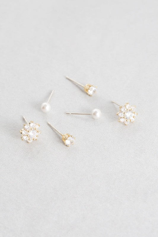 Lorali Pearl Stone Earring Set