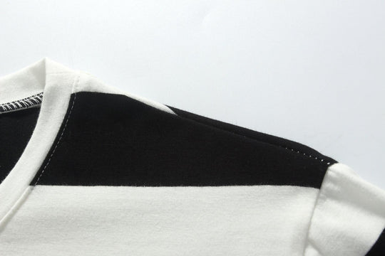 -Long-Sleeve-Tee-Shirts-For-Men-Striped T Shirts Crewneck Cotton Causal (Xx-Large, Black White)