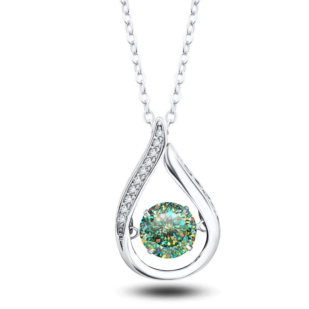 925 Silver Moissanite Jewelry Set Necklace Ring Stud Earrings Solitaire