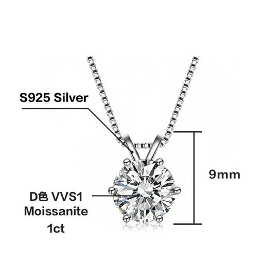 925 Sterling Silver 1ctx4 D Moissanite Necklace Earrings Set Bridal Jewelry