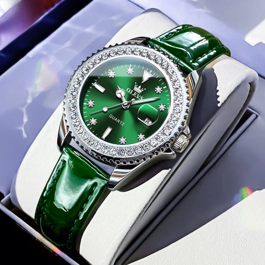 Women's Crystal Bezel 34mm Stainless Watch