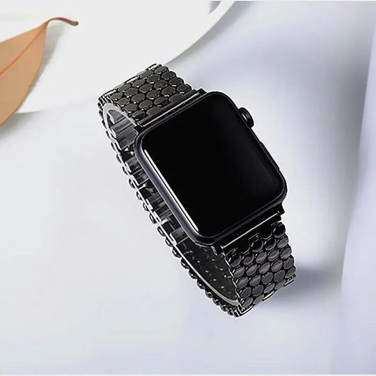 Apple Watch Stainless Steel Strap - Sleek Fish-Scale Design