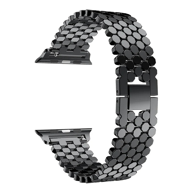 Apple Watch Stainless Steel Strap - Sleek Fish-Scale Design