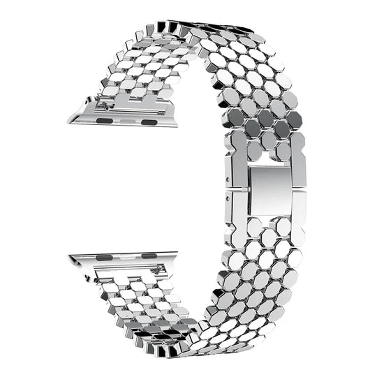 Apple Watch Stainless Steel Strap - Sleek Fish-Scale Design