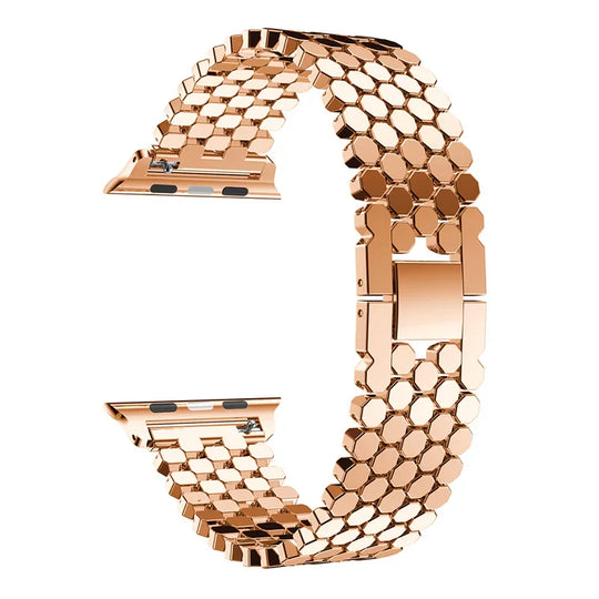 Apple Watch Stainless Steel Strap - Sleek Fish-Scale Design
