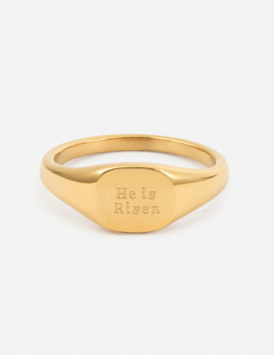 He Is Risen Signet Ring