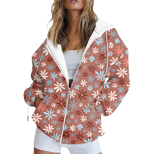 RODYETQQ Hoodie Winter Y2k Jackets Plus Size Coats Womens Hoodie Zip Up Hoodie for Women Zip Up Zip Up Hoodie Oversized(3-BrownMedium)