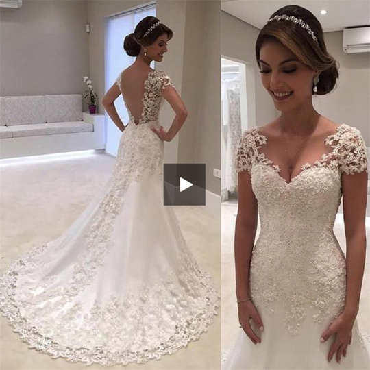 Luxury Wedding Dress Elegant Appliques Gown