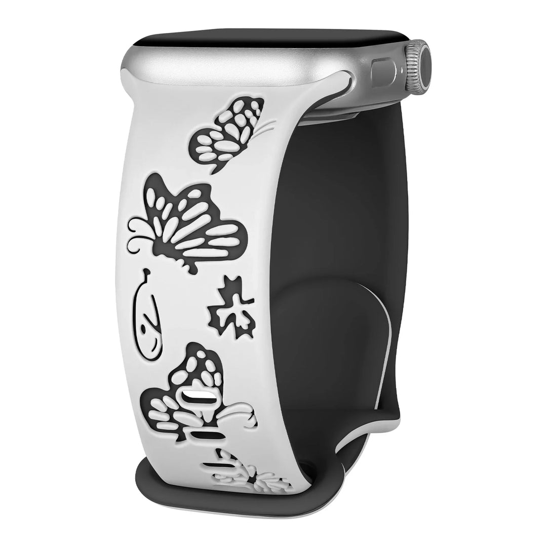 Apple Watch Engraved Silicone Strap - Comfortable Waterproof Band
