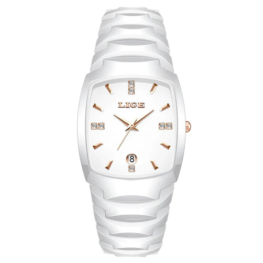 Women's Rose Gold Stainless Steel Luminous Date Slim Watch
