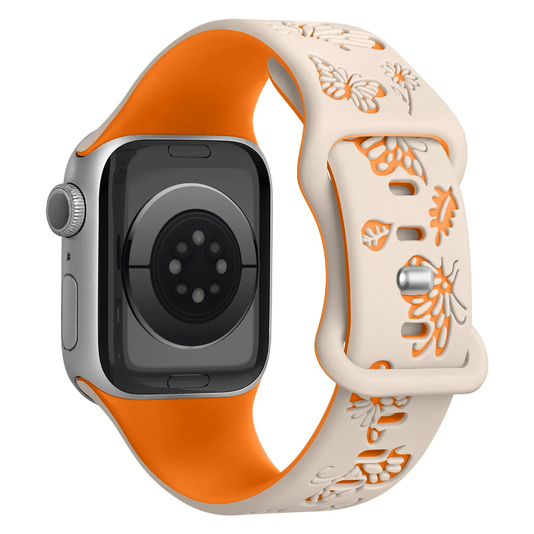 Apple Watch Engraved Silicone Strap - Comfortable Waterproof Band