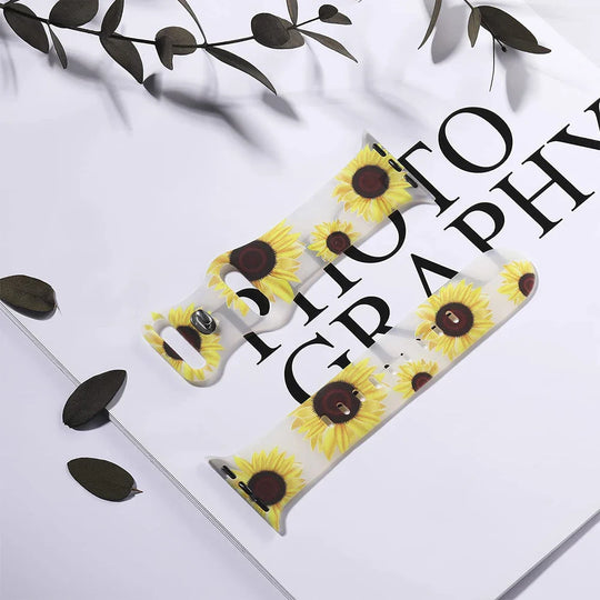 Apple Watch Silicone Strap - Floral Design - Soft and Comfortable