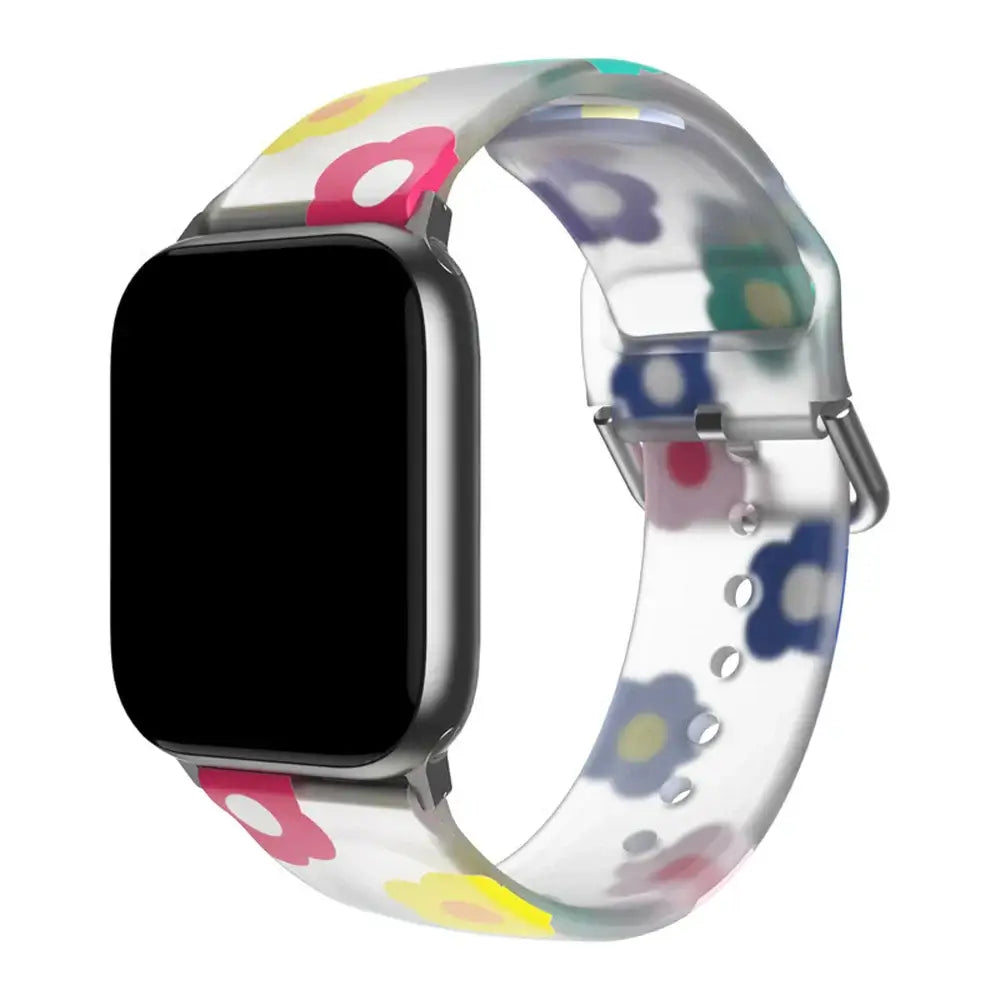 Apple Watch Silicone Strap - Colorful Floral Pattern Band