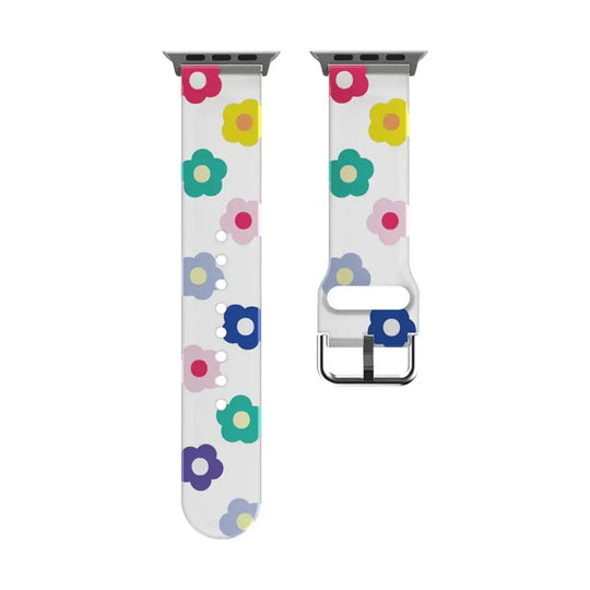 Apple Watch Silicone Strap - Colorful Floral Pattern Band