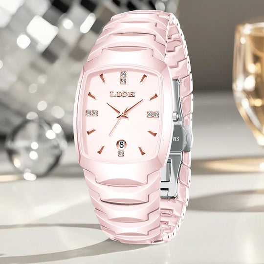 Women's Rose Gold Stainless Steel Luminous Date Slim Watch