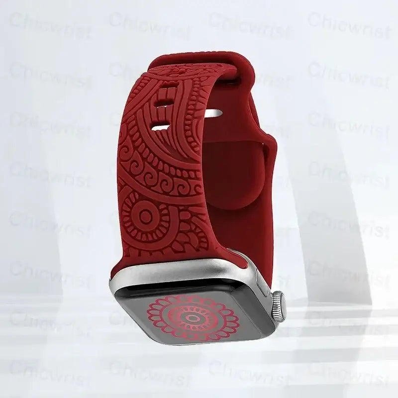 Apple Watch Silicone Strap - Stylish, Engraved Design