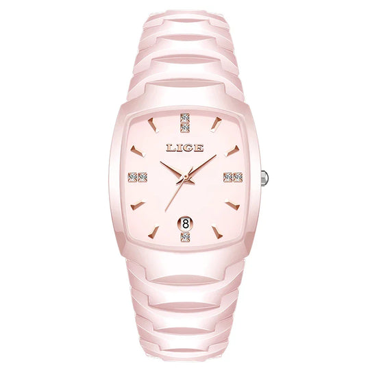 Women's Rose Gold Stainless Steel Luminous Date Slim Watch