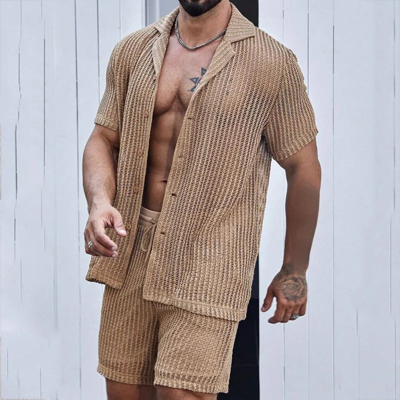 Summer See-through Men's Shorts set