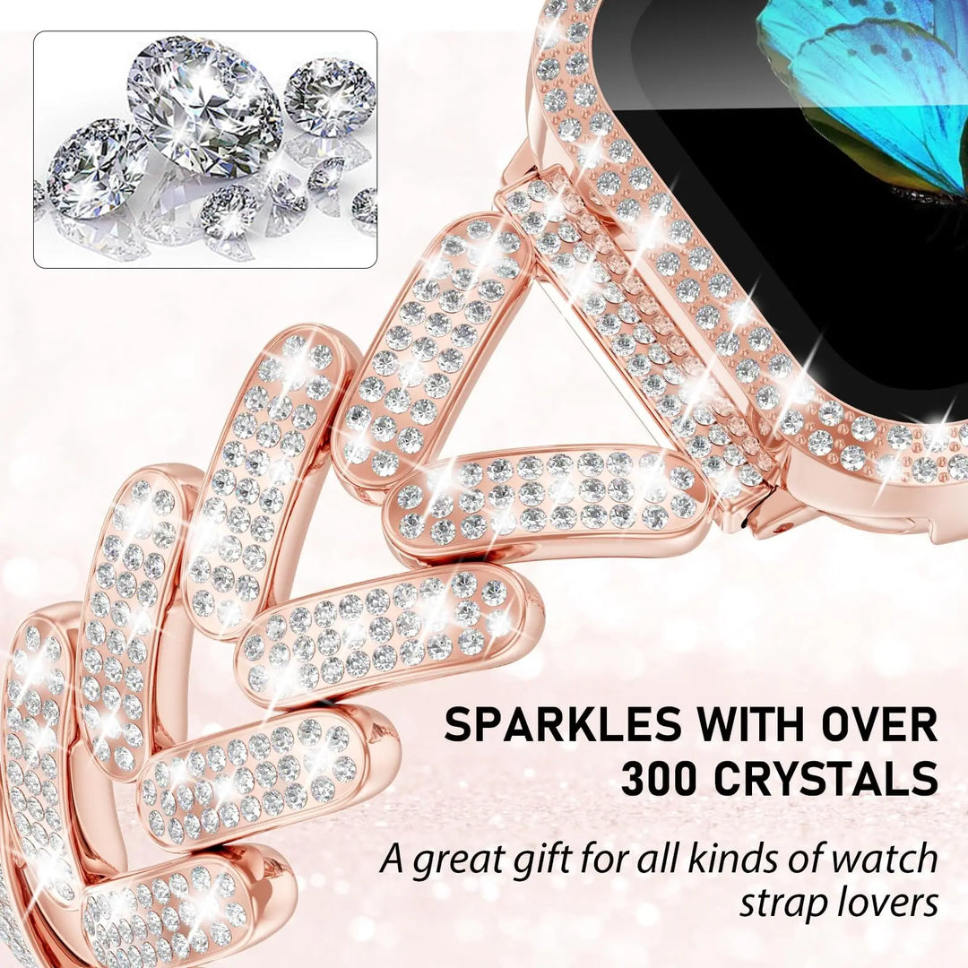 Apple Watch Stainless Steel Band - Sparkly Crystal Design